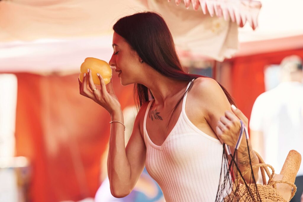 A woman at the Sanibel Island Market.