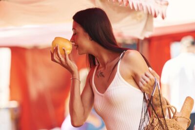 A woman at the Sanibel Island Market.